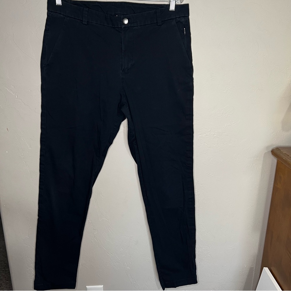 Lululemon Men’s ABC Slim Stretch Cotton Versatwill Trouser Chino Navy Blue Pants - Picture 9 of 16